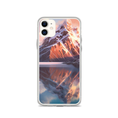 Berg und Bergsee - Landschaftsmalerei - iPhone Schutzhülle (durchsichtig) berge xxx iPhone 11