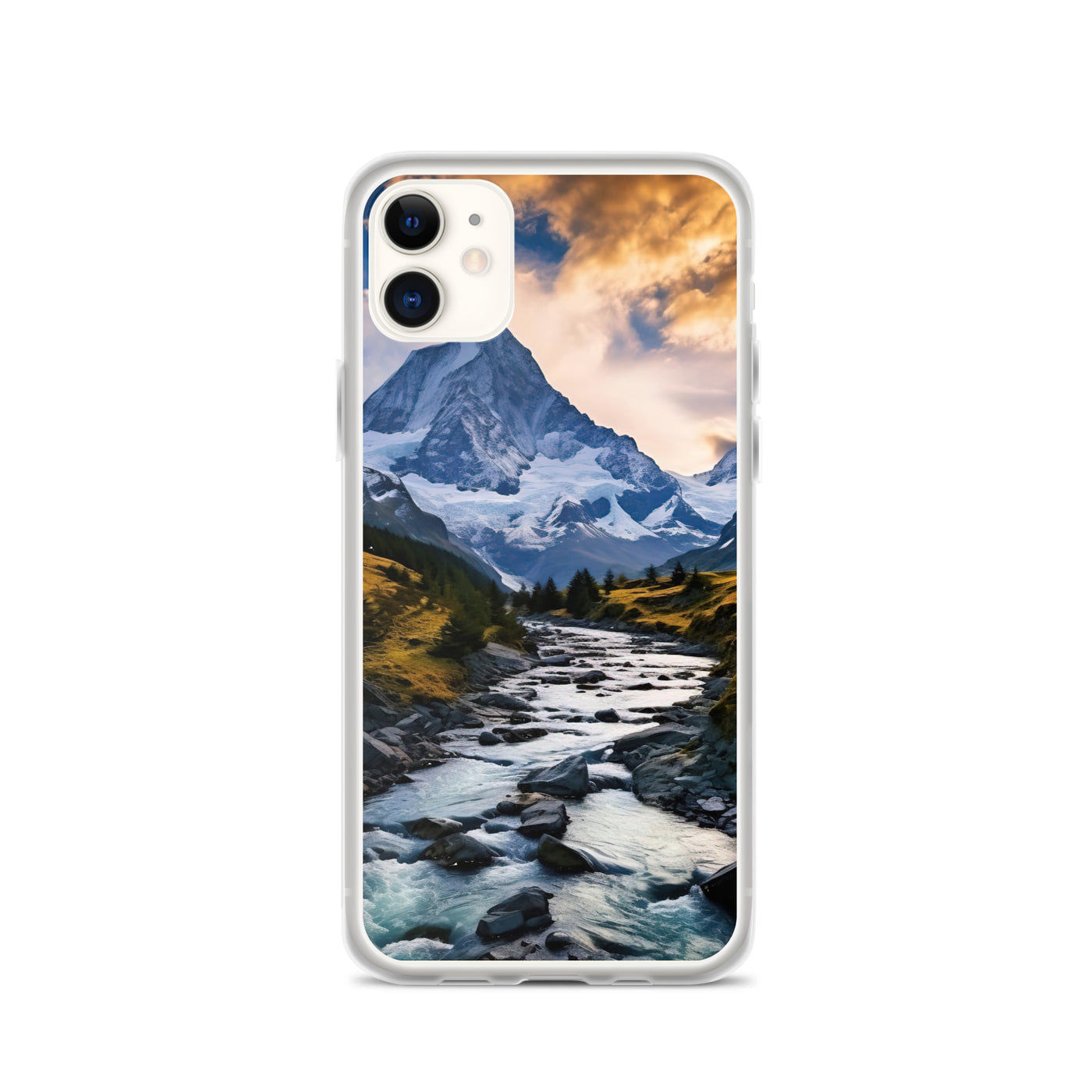 Berge und steiniger Bach - Epische Stimmung - iPhone Schutzhülle (durchsichtig) berge xxx iPhone 11