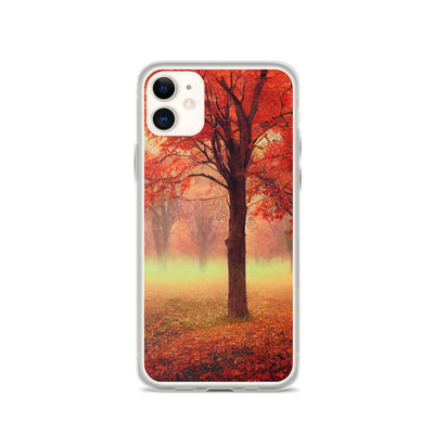 Wald im Herbst - Rote Herbstblätter - iPhone Schutzhülle (durchsichtig) camping xxx iPhone 11