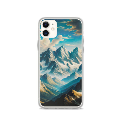 Ein Gemälde von Bergen, das eine epische Atmosphäre ausstrahlt. Kunst der Frührenaissance - iPhone Schutzhülle (durchsichtig) berge xxx yyy zzz iPhone 11