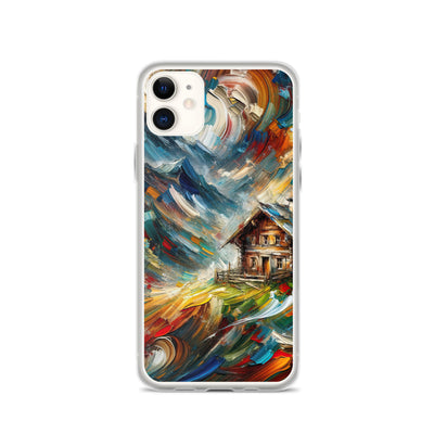 Expressionistisches Farbchaos der Alpen und Schönheit der Berge - Abstrakt - iPhone Schutzhülle (durchsichtig) berge xxx yyy zzz iPhone 11