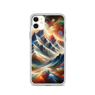 Expressionistische Alpen, Berge: Gemälde mit Farbexplosion - iPhone Schutzhülle (durchsichtig) berge xxx yyy zzz iPhone 11