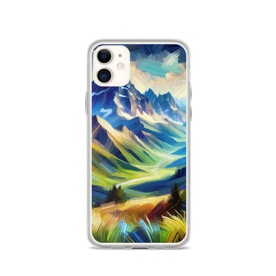 Impressionistische Alpen, lebendige Farbtupfer und Lichteffekte - iPhone Schutzhülle (durchsichtig) berge xxx yyy zzz iPhone 11