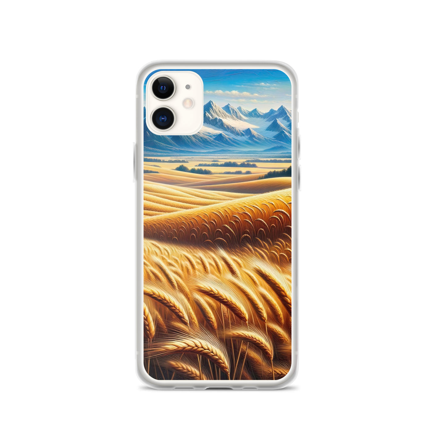 Ölgemälde eines weiten bayerischen Weizenfeldes, golden im Wind (TR) - iPhone Schutzhülle (durchsichtig) xxx yyy zzz iPhone 11