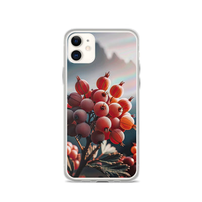 Foto einer Gruppe von Alpenbeeren mit kräftigen Farben und detaillierten Texturen - iPhone Schutzhülle (durchsichtig) berge xxx yyy zzz iPhone 11