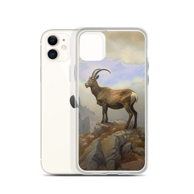 Steinbock am Berg - Wunderschöne Malerei - iPhone Schutzhülle (durchsichtig) berge xxx