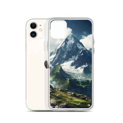 Gigantischer Berg - Landschaftsmalerei - iPhone Schutzhülle (durchsichtig) berge xxx