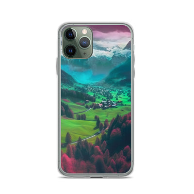 Berglandschaft und Dorf - Fotorealistische Malerei - iPhone Schutzhülle (durchsichtig) berge xxx iPhone 11 Pro