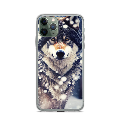 Wolf im Schnee - Episches Foto - iPhone Schutzhülle (durchsichtig) camping xxx iPhone 11 Pro