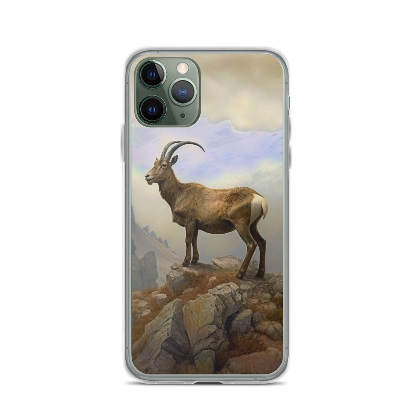 Steinbock am Berg - Wunderschöne Malerei - iPhone Schutzhülle (durchsichtig) berge xxx iPhone 11 Pro