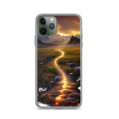 Landschaft mit wilder Atmosphäre - Malerei - iPhone Schutzhülle (durchsichtig) berge xxx iPhone 11 Pro
