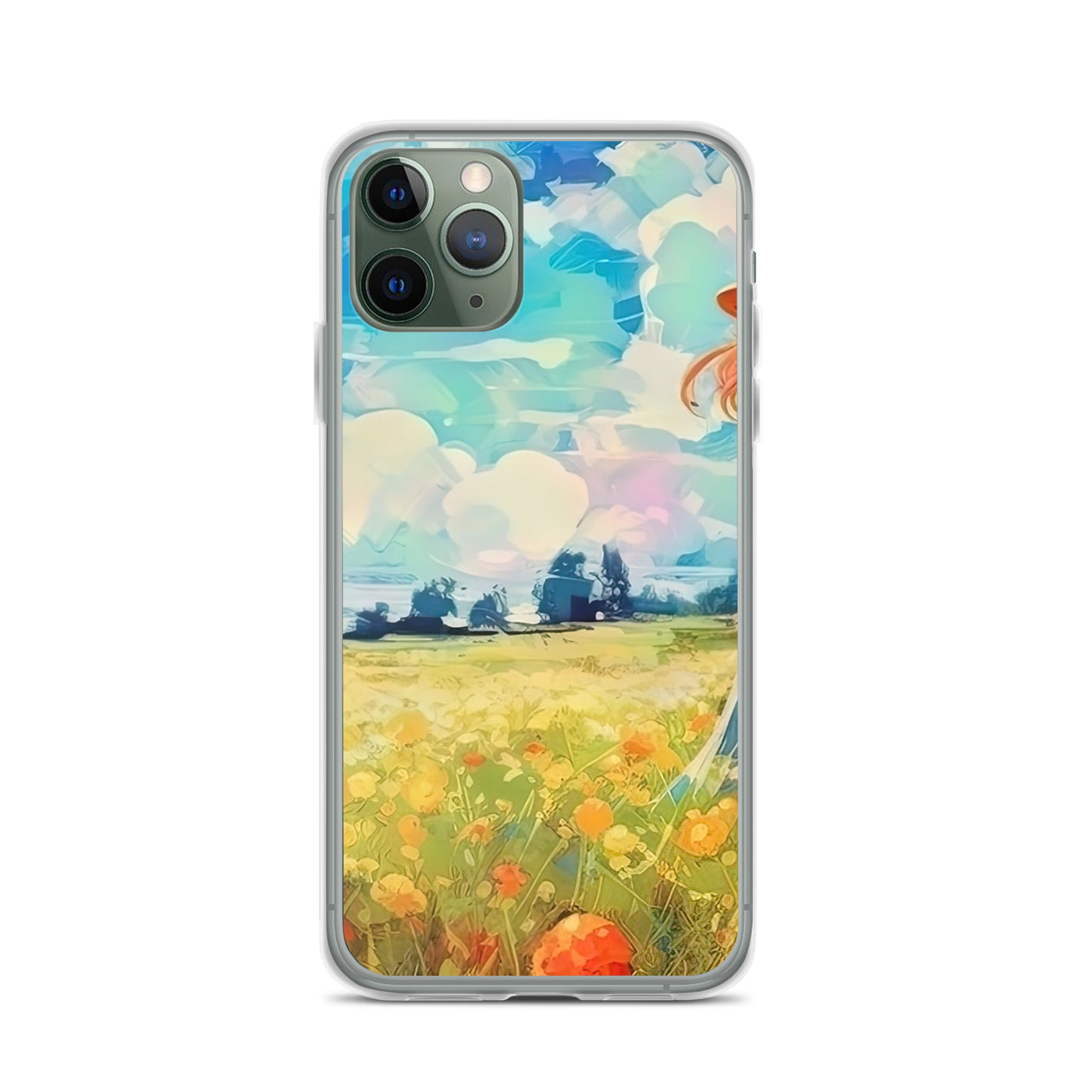 Dame mit Hut im Feld mit Blumen - Landschaftsmalerei - iPhone Schutzhülle (durchsichtig) camping xxx iPhone 11 Pro