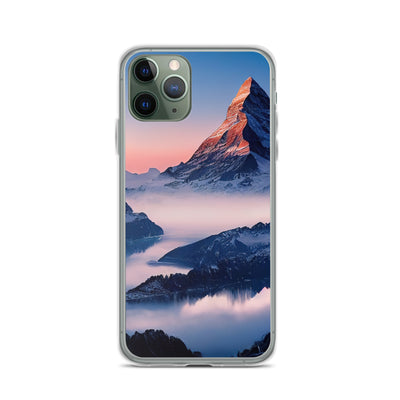 Matternhorn - Nebel - Berglandschaft - Malerei - iPhone Schutzhülle (durchsichtig) berge xxx iPhone 11 Pro