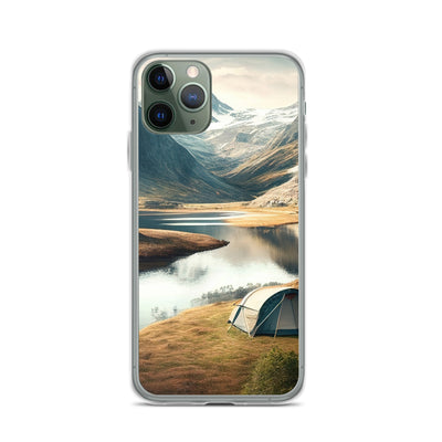 Zelt, Berge und Bergsee - iPhone Schutzhülle (durchsichtig) camping xxx iPhone 11 Pro