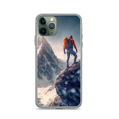 Bergsteiger auf Berg - Epische Malerei - iPhone Schutzhülle (durchsichtig) klettern xxx iPhone 11 Pro