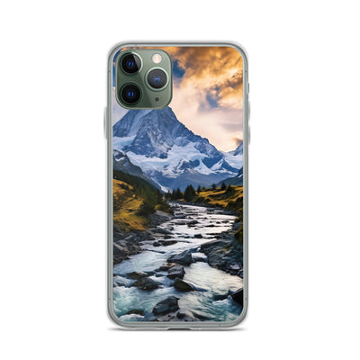 Berge und steiniger Bach - Epische Stimmung - iPhone Schutzhülle (durchsichtig) berge xxx iPhone 11 Pro
