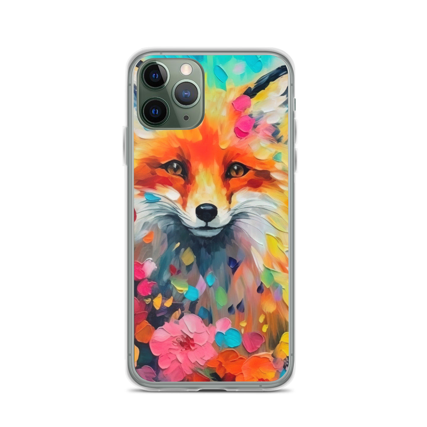 Schöner Fuchs im Blumenfeld - Farbige Malerei - iPhone Schutzhülle (durchsichtig) camping xxx iPhone 11 Pro