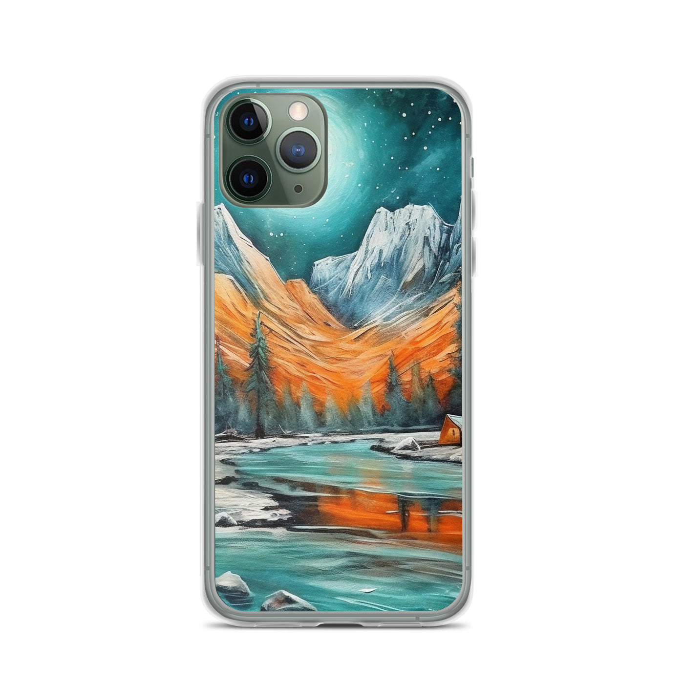 Berglandschaft und Zelte - Nachtstimmung - Landschaftsmalerei - iPhone Schutzhülle (durchsichtig) camping xxx iPhone 11 Pro
