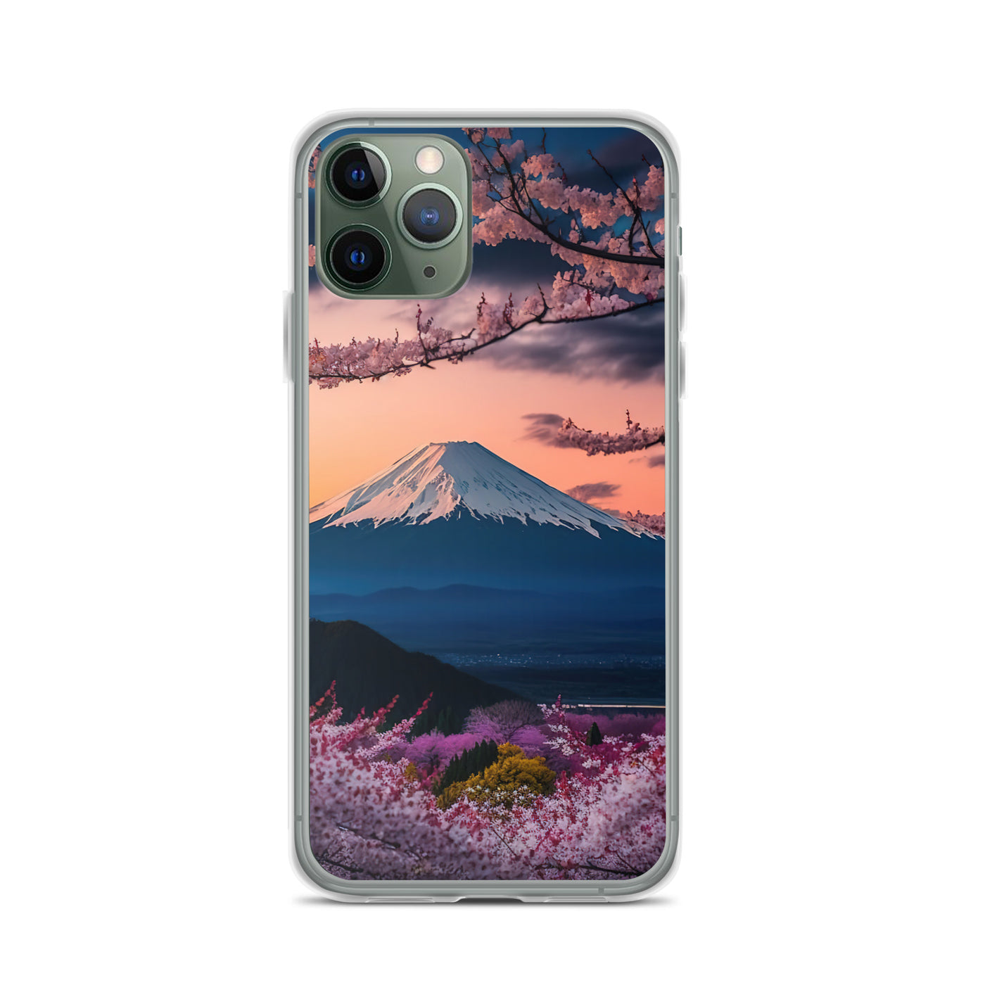 Berg - Pinke Bäume und Blumen - iPhone Schutzhülle (durchsichtig) berge xxx iPhone 11 Pro
