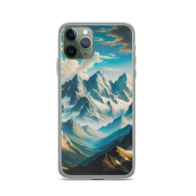 Ein Gemälde von Bergen, das eine epische Atmosphäre ausstrahlt. Kunst der Frührenaissance - iPhone Schutzhülle (durchsichtig) berge xxx yyy zzz iPhone 11 Pro