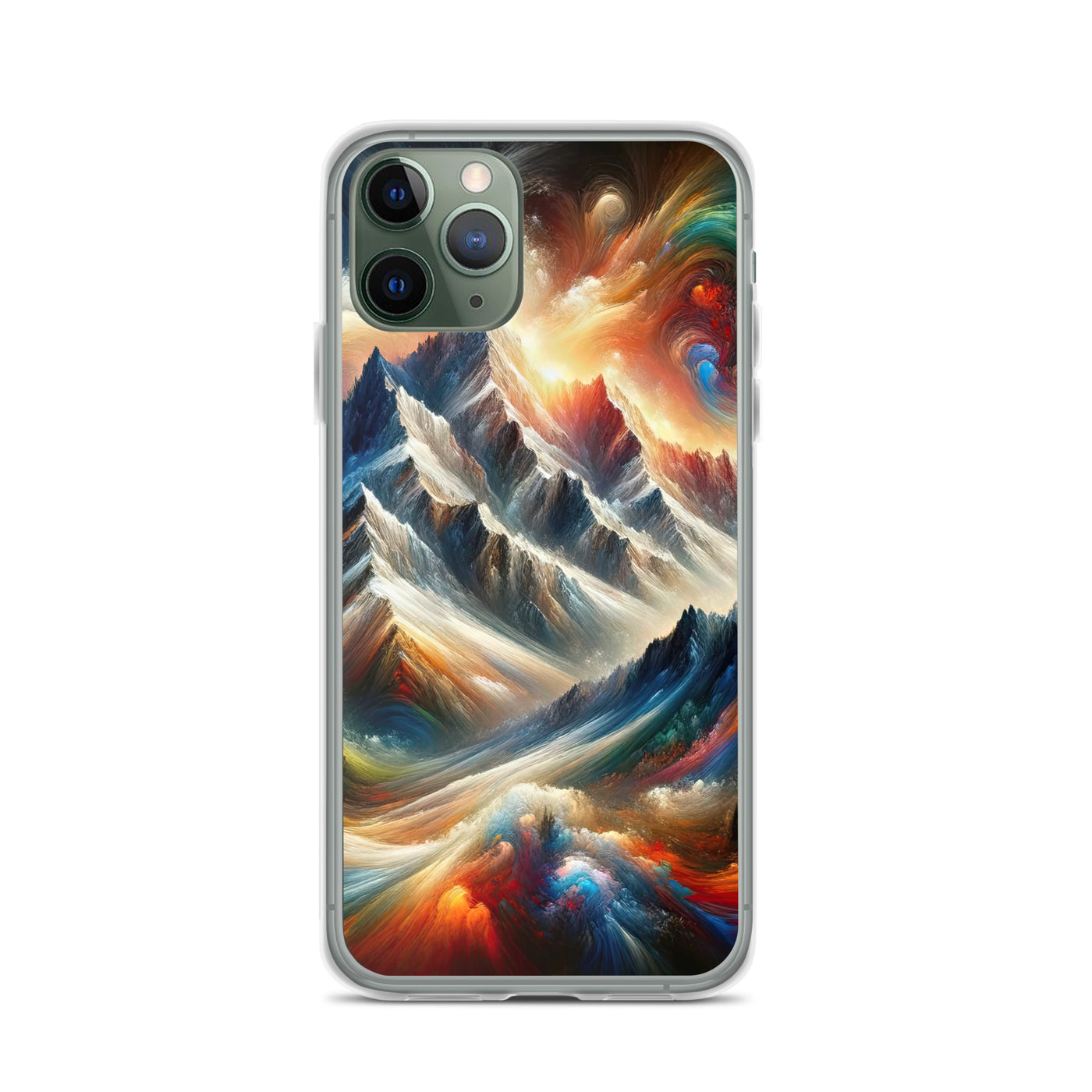 Expressionistische Alpen, Berge: Gemälde mit Farbexplosion - iPhone Schutzhülle (durchsichtig) berge xxx yyy zzz iPhone 11 Pro