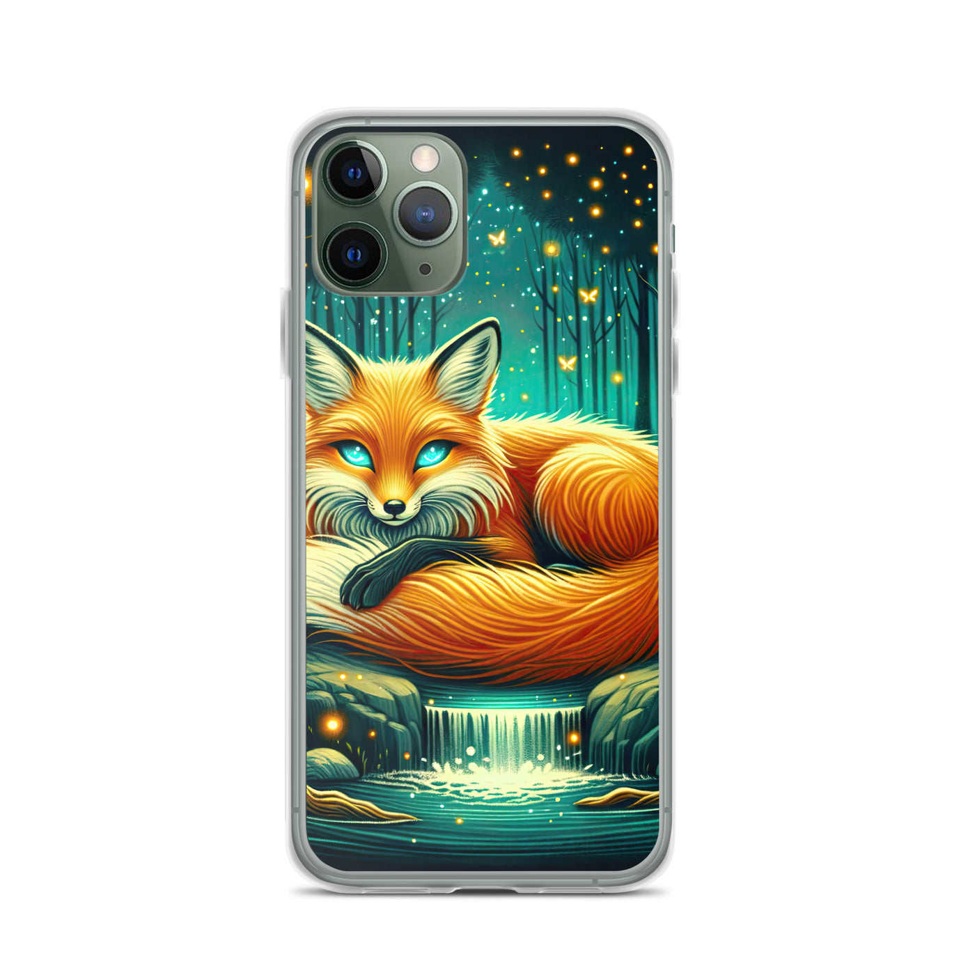 Bezaubernder Fuchs auf erleuchteter mystischer Waldlichtung - iPhone Schutzhülle (durchsichtig) camping xxx yyy zzz iPhone 11 Pro