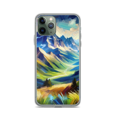 Impressionistische Alpen, lebendige Farbtupfer und Lichteffekte - iPhone Schutzhülle (durchsichtig) berge xxx yyy zzz iPhone 11 Pro