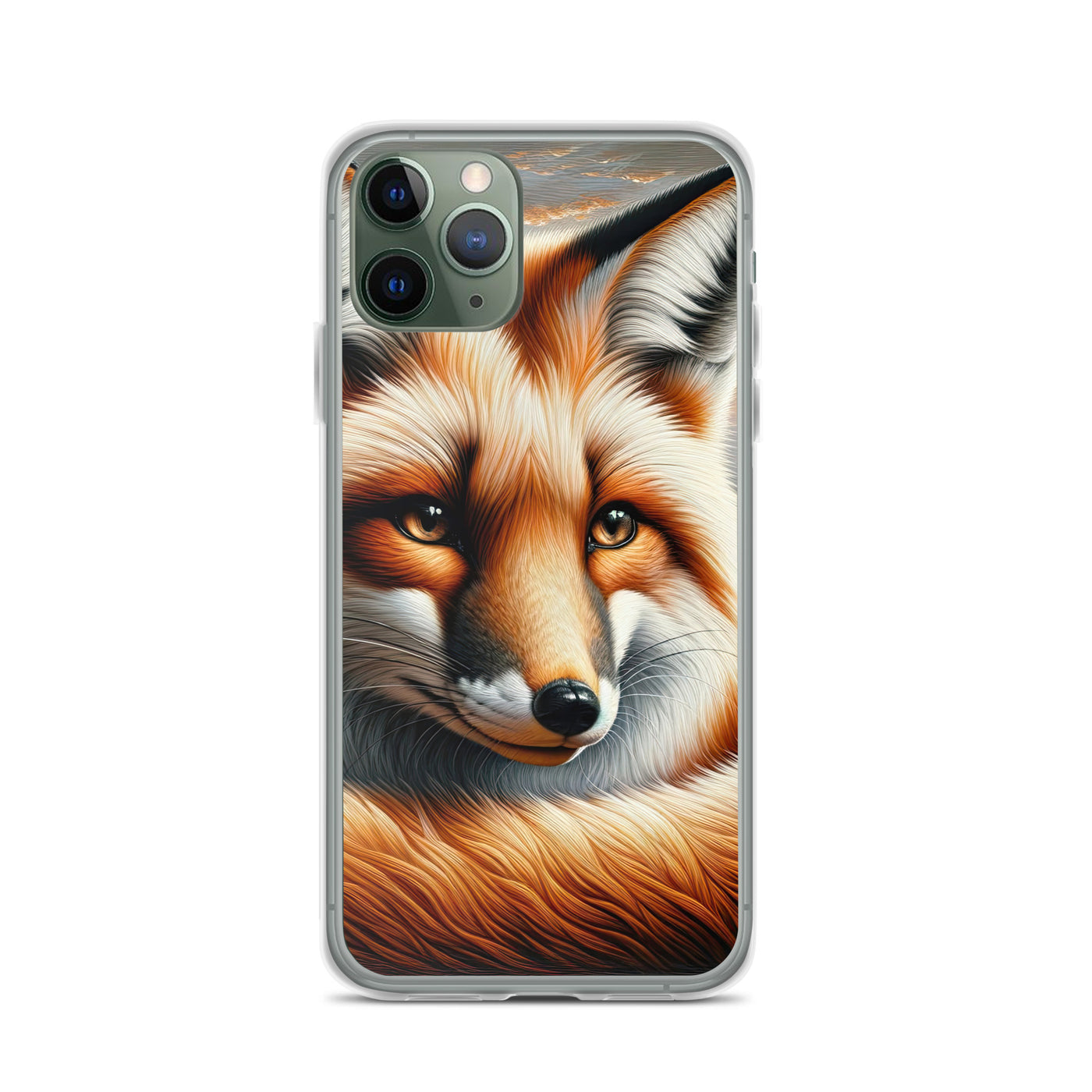 Ölgemälde eines nachdenklichen Fuchses mit weisem Blick - iPhone Schutzhülle (durchsichtig) camping xxx yyy zzz iPhone 11 Pro