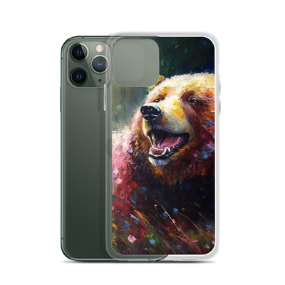 Süßer Bär - Ölmalerei - iPhone Schutzhülle (durchsichtig) camping xxx