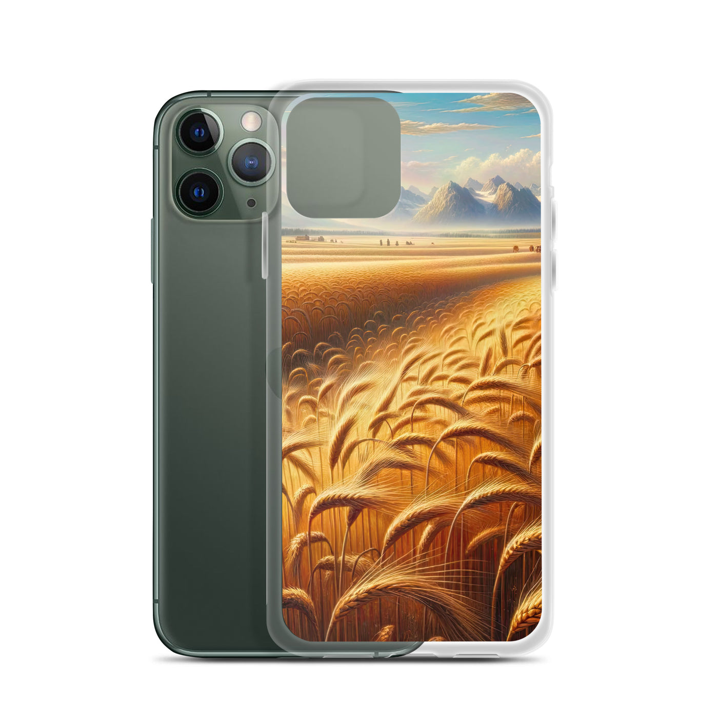 Ölgemälde eines bayerischen Weizenfeldes, endlose goldene Halme (TR) - iPhone Schutzhülle (durchsichtig) xxx yyy zzz