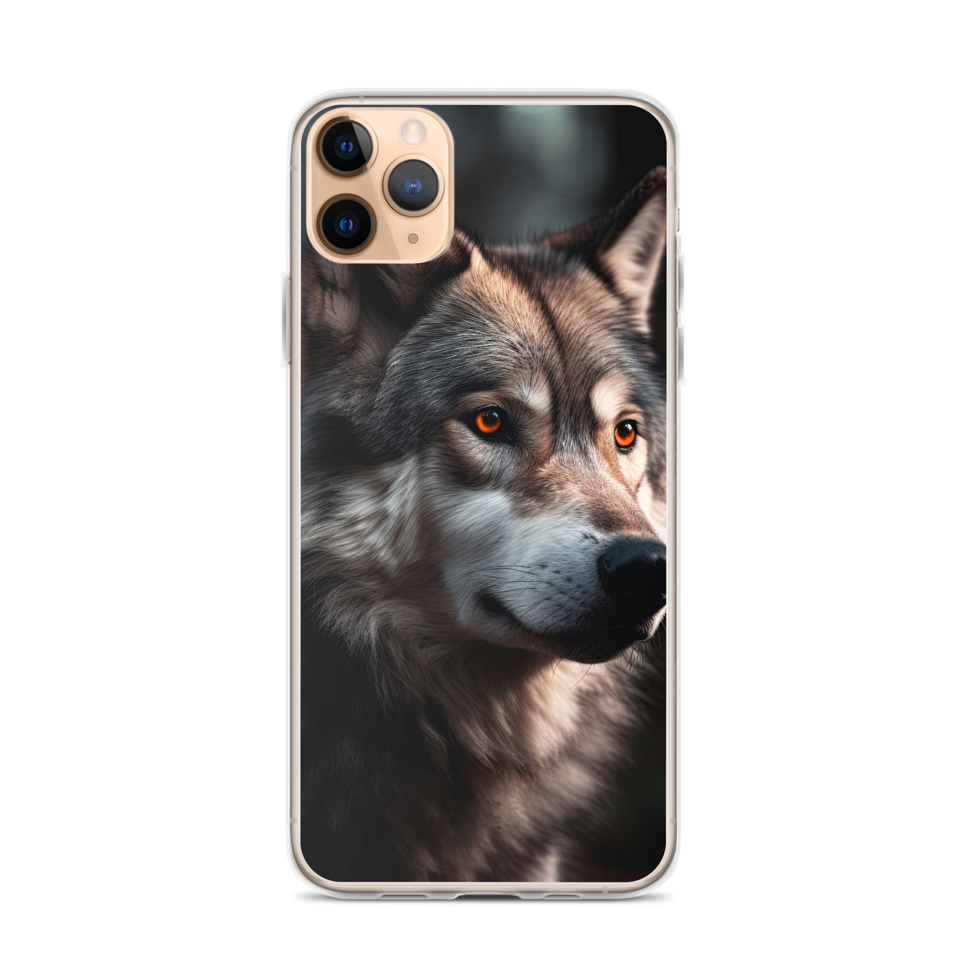 Wolf Porträt - Fotorealistische Malerei - iPhone Schutzhülle (durchsichtig) camping xxx iPhone 11 Pro Max