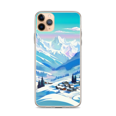 Berge und Schnee - Landschaft - iPhone Schutzhülle (durchsichtig) ski xxx iPhone 11 Pro Max