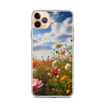 Blumenfeld und Sonnenschein - iPhone Schutzhülle (durchsichtig) camping xxx iPhone 11 Pro Max