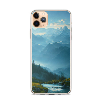 Gebirge, Wald und Bach - iPhone Schutzhülle (durchsichtig) berge xxx iPhone 11 Pro Max