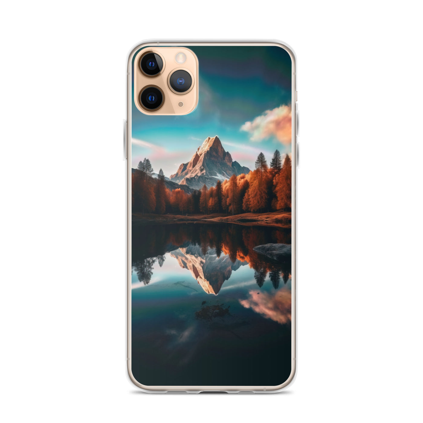 Bergsee, Berg und Bäume - Foto - iPhone Schutzhülle (durchsichtig) berge xxx iPhone 11 Pro Max