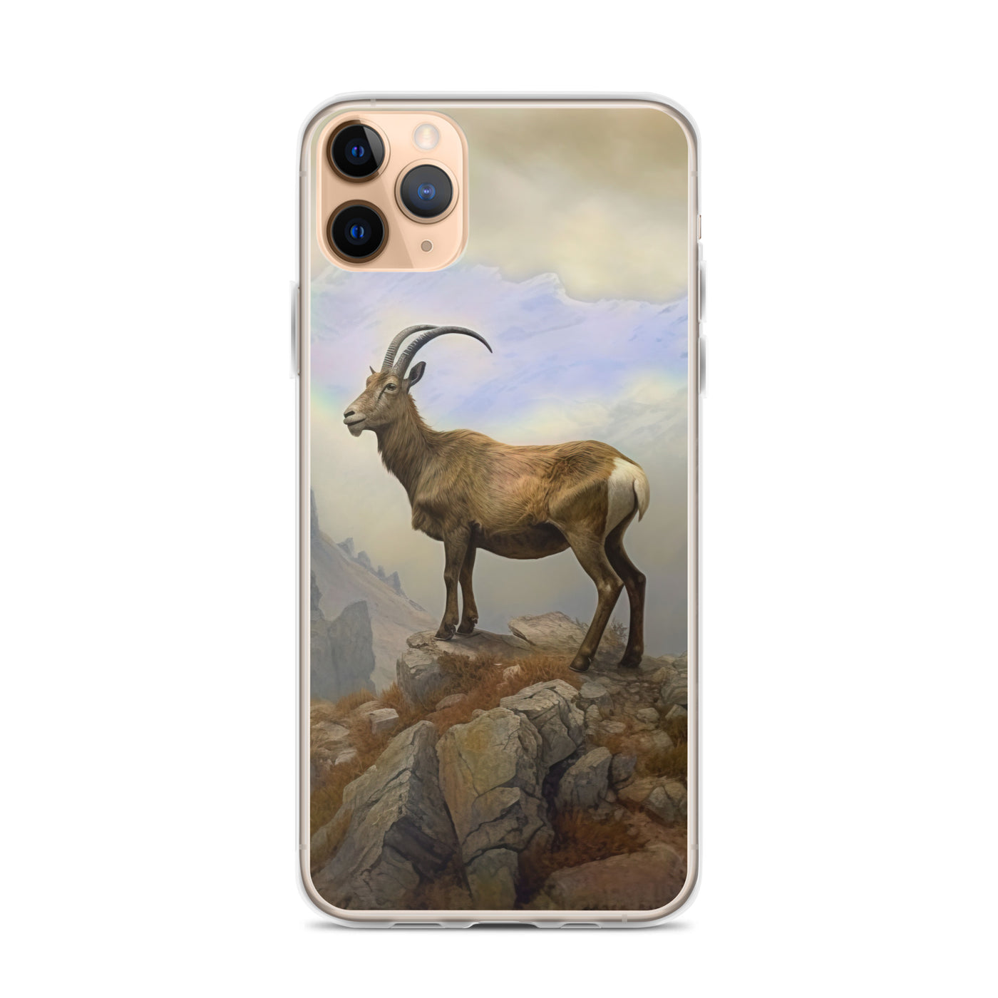 Steinbock am Berg - Wunderschöne Malerei - iPhone Schutzhülle (durchsichtig) berge xxx iPhone 11 Pro Max