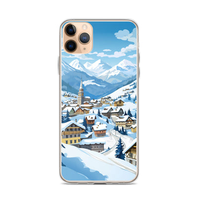 Kitzbühl - Berge und Schnee - Landschaftsmalerei - iPhone Schutzhülle (durchsichtig) ski xxx iPhone 11 Pro Max