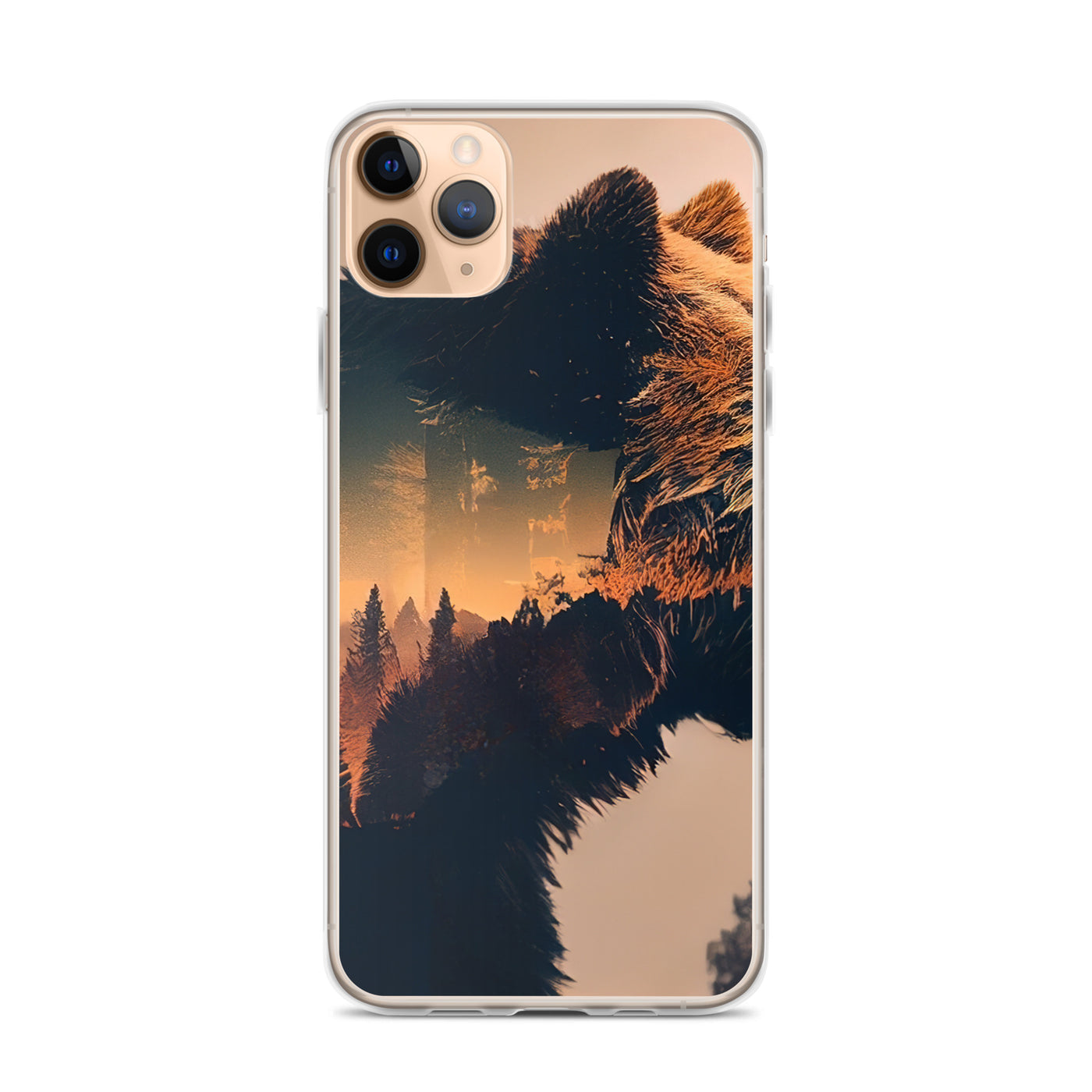 Bär und Bäume Illustration - iPhone Schutzhülle (durchsichtig) camping xxx iPhone 11 Pro Max