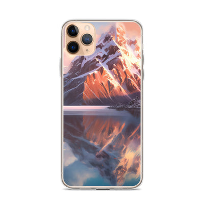 Berg und Bergsee - Landschaftsmalerei - iPhone Schutzhülle (durchsichtig) berge xxx iPhone 11 Pro Max