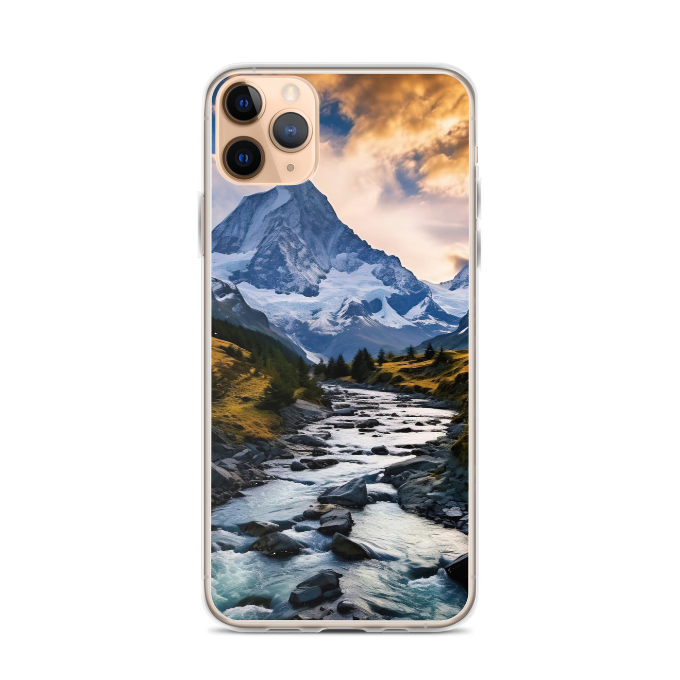 Berge und steiniger Bach - Epische Stimmung - iPhone Schutzhülle (durchsichtig) berge xxx iPhone 11 Pro Max