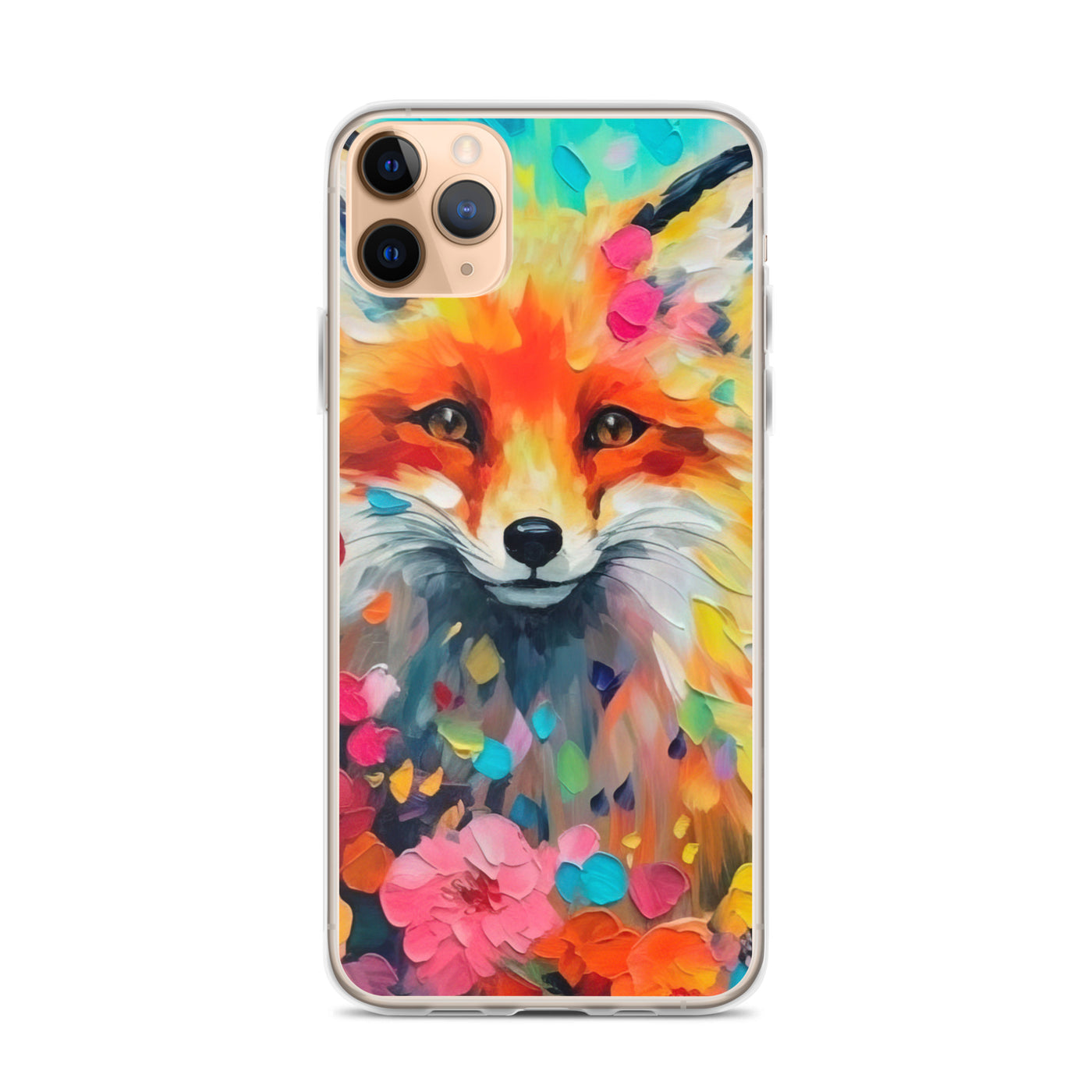 Schöner Fuchs im Blumenfeld - Farbige Malerei - iPhone Schutzhülle (durchsichtig) camping xxx iPhone 11 Pro Max