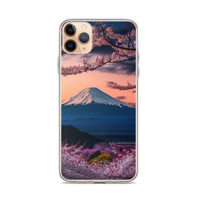 Berg - Pinke Bäume und Blumen - iPhone Schutzhülle (durchsichtig) berge xxx iPhone 11 Pro Max