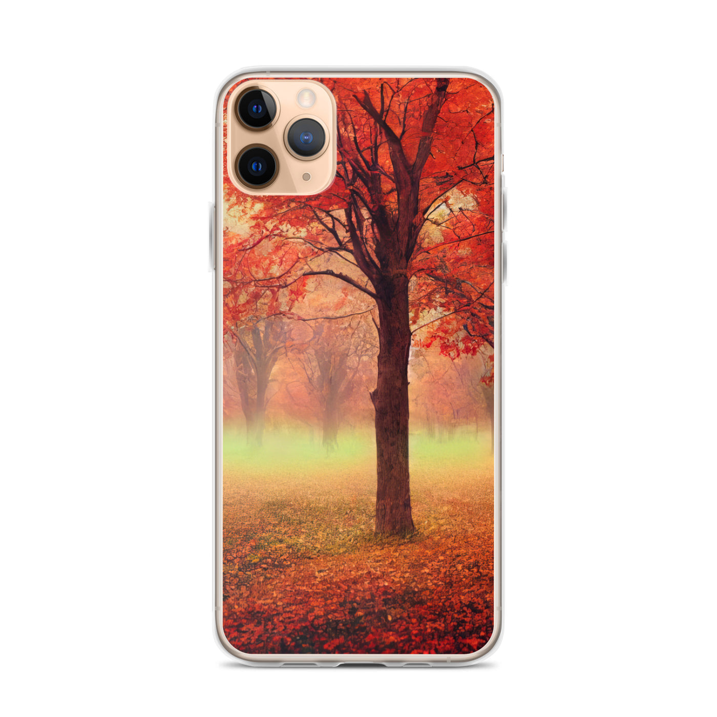 Wald im Herbst - Rote Herbstblätter - iPhone Schutzhülle (durchsichtig) camping xxx iPhone 11 Pro Max