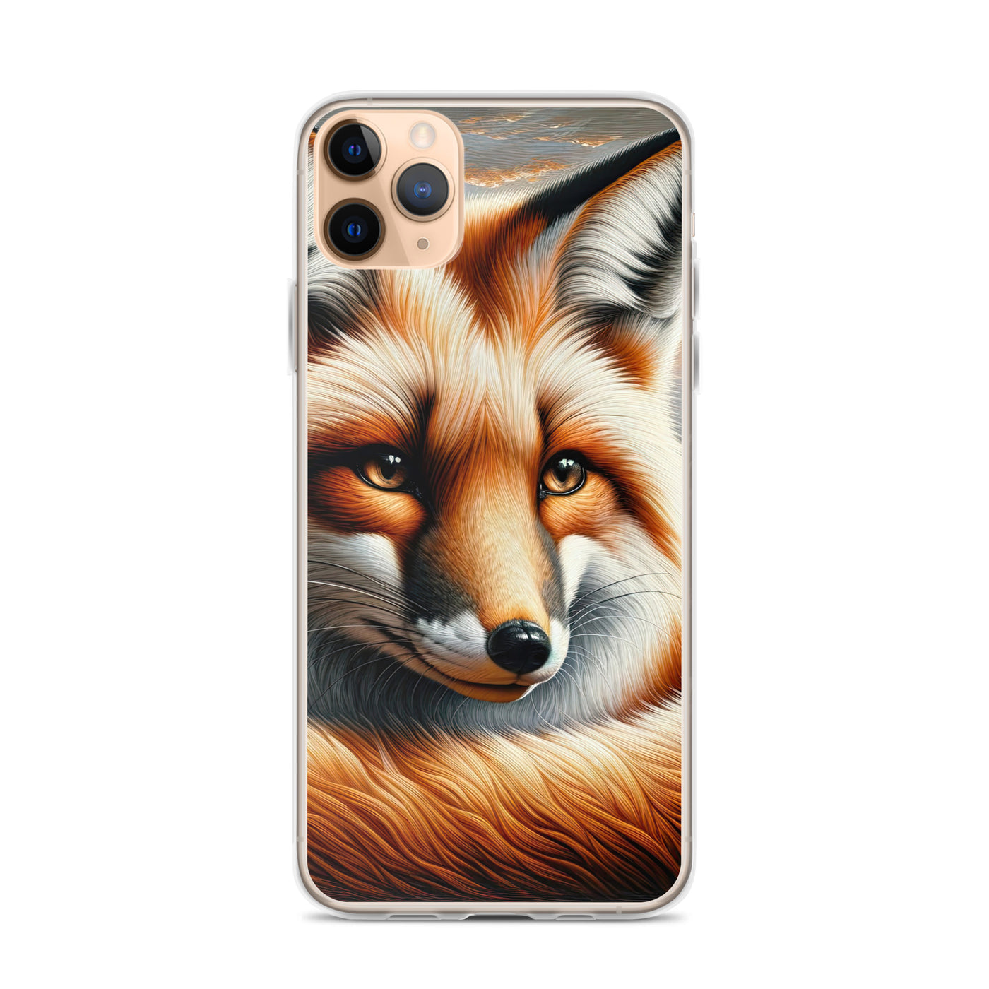 Ölgemälde eines nachdenklichen Fuchses mit weisem Blick - iPhone Schutzhülle (durchsichtig) camping xxx yyy zzz iPhone 11 Pro Max