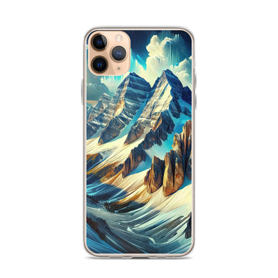 Majestätische Alpen in zufällig ausgewähltem Kunststil - iPhone Schutzhülle (durchsichtig) berge xxx yyy zzz iPhone 11 Pro Max