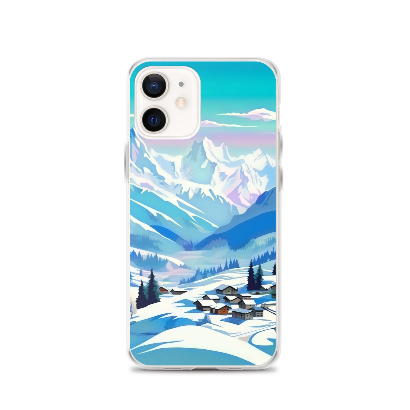 Berge und Schnee - Landschaft - iPhone Schutzhülle (durchsichtig) ski xxx iPhone 12