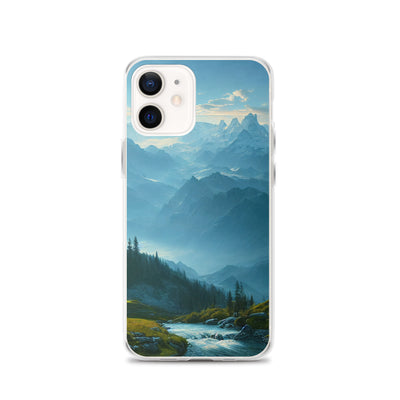 Gebirge, Wald und Bach - iPhone Schutzhülle (durchsichtig) berge xxx iPhone 12