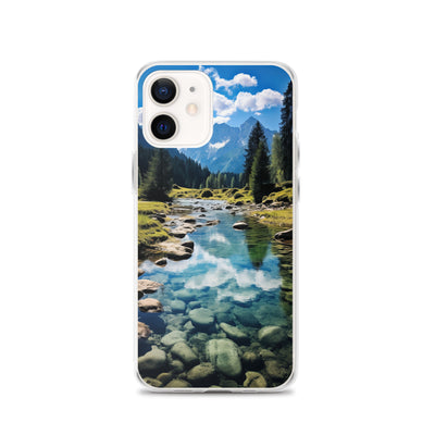 Österreichische Alpen und steiniger Bach - iPhone Schutzhülle (durchsichtig) berge xxx iPhone 12