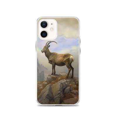 Steinbock am Berg - Wunderschöne Malerei - iPhone Schutzhülle (durchsichtig) berge xxx iPhone 12