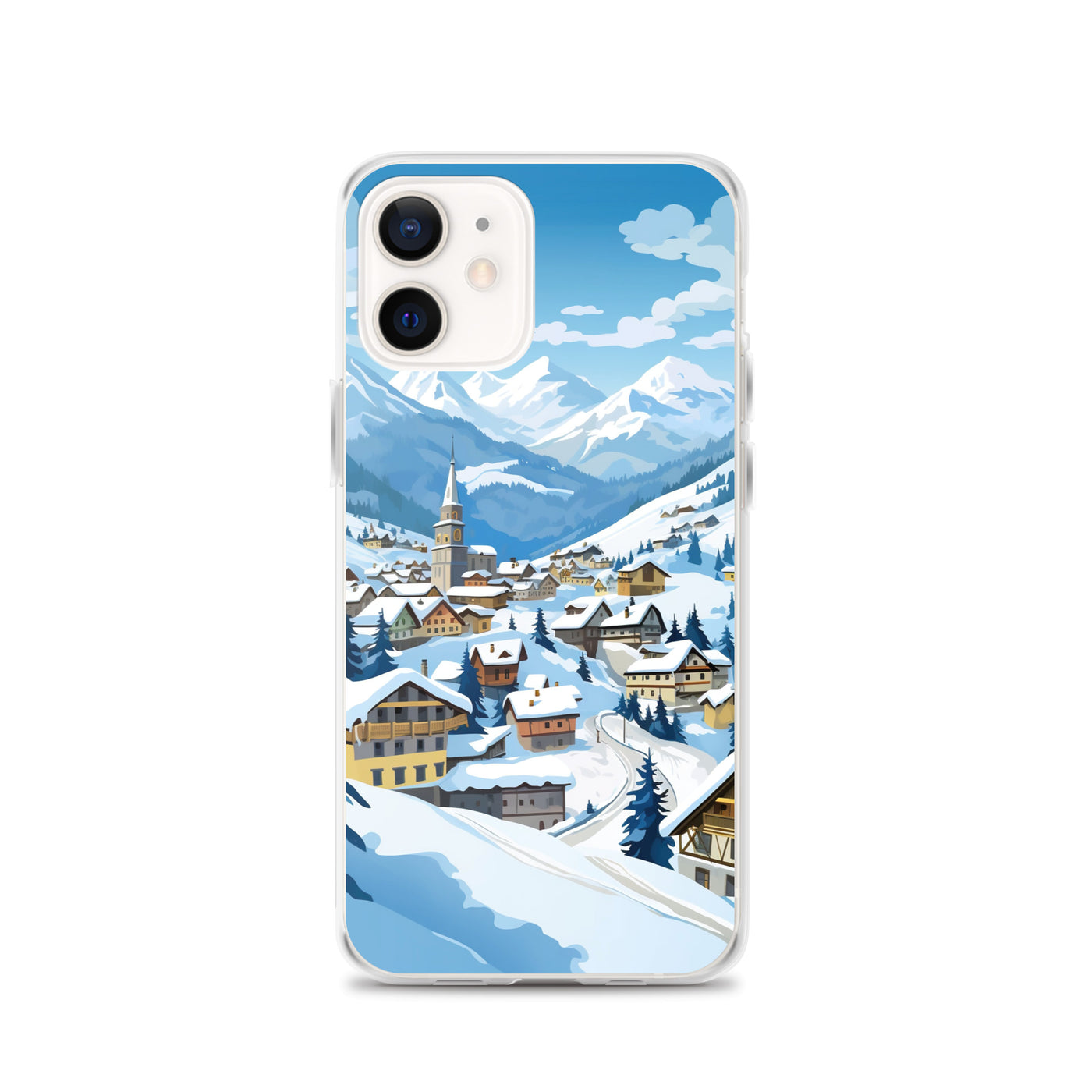 Kitzbühl - Berge und Schnee - Landschaftsmalerei - iPhone Schutzhülle (durchsichtig) ski xxx iPhone 12